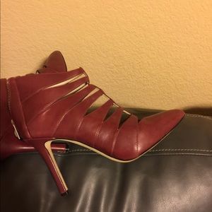 Caged leather booties